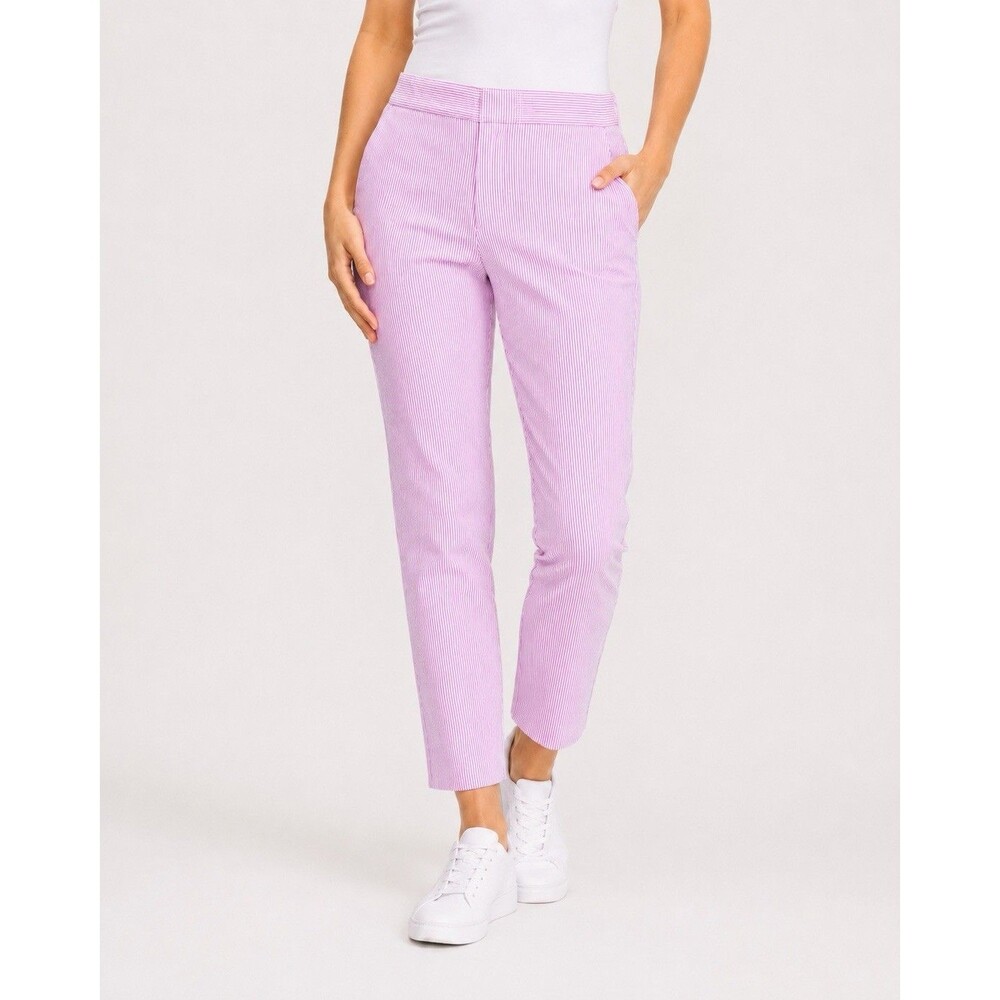 Swing Control Pink White Stripe Pull On Golf Pants Womens Size 4